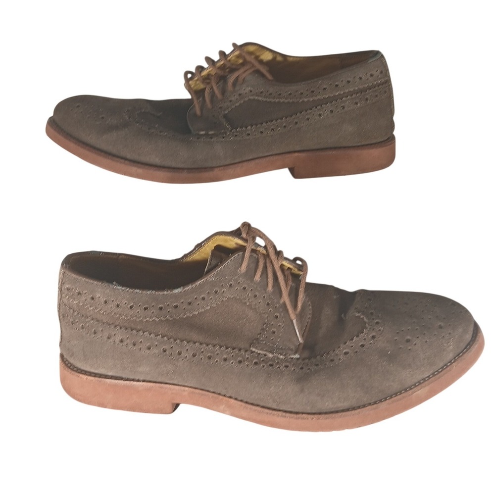 Mercanti Fiorentini Wingtip Oxford 10.5M Brown Suede Brogue Dress Shoes MF 14066